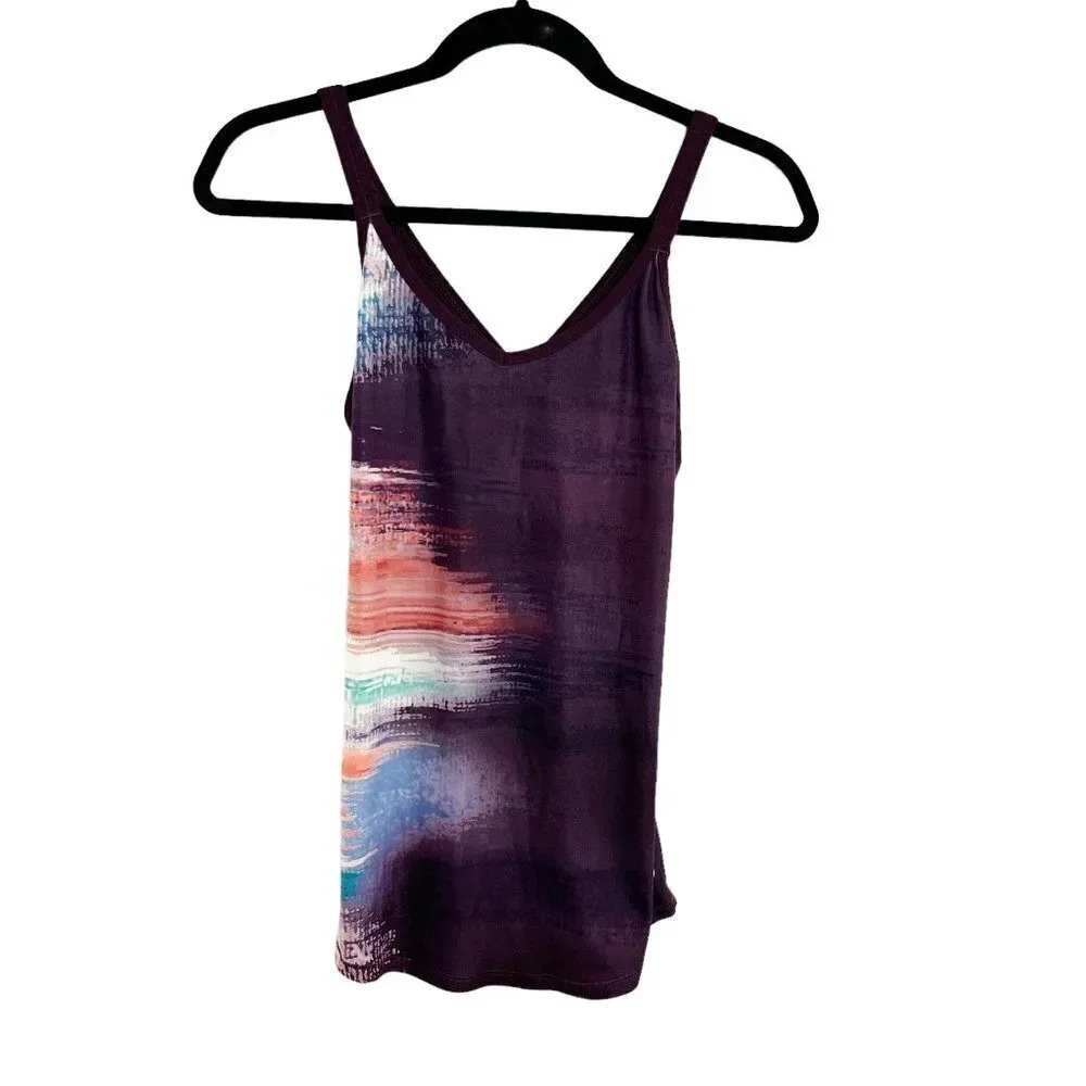 Calia by Carrie Underwood Watercolor Loose Fit Cross Back Tank Top Size XS